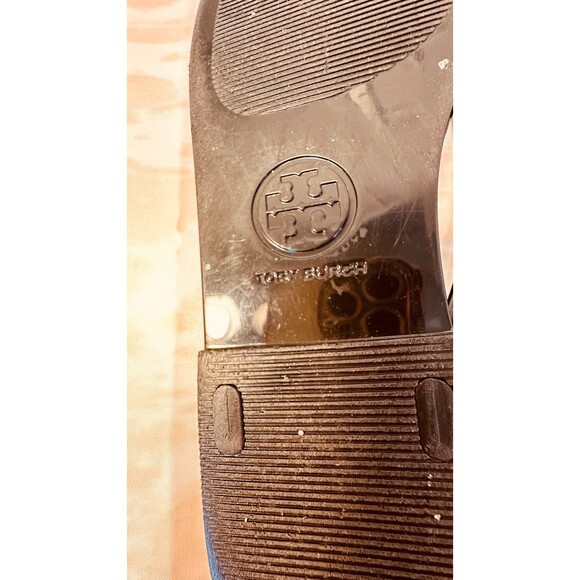 Tory Burch Michaela Bow Black Flip Flops Sandals Flats - Picture 5 of 11